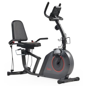 16-Level Smart Magnetic Resistance Recumbent Bike with Workout Bands